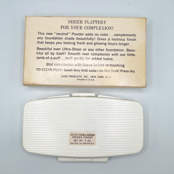 Vintage Avon 1960s Ultra-Sheer Compact Mirror Pressed Powder Mirrored - Picture 4 of 6